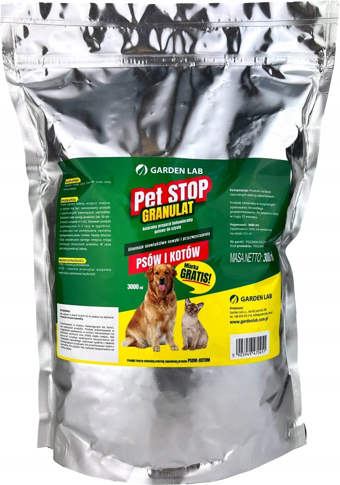PET STOP GRANULAT Ein natürliches Mittel zum Schutz gegen Hunde und Ka –  HexGuard.eu